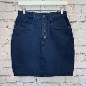 Rio by Stephen Mardon Vintage High Waisted Dark Wash Denim Skirt Cotton Size 11